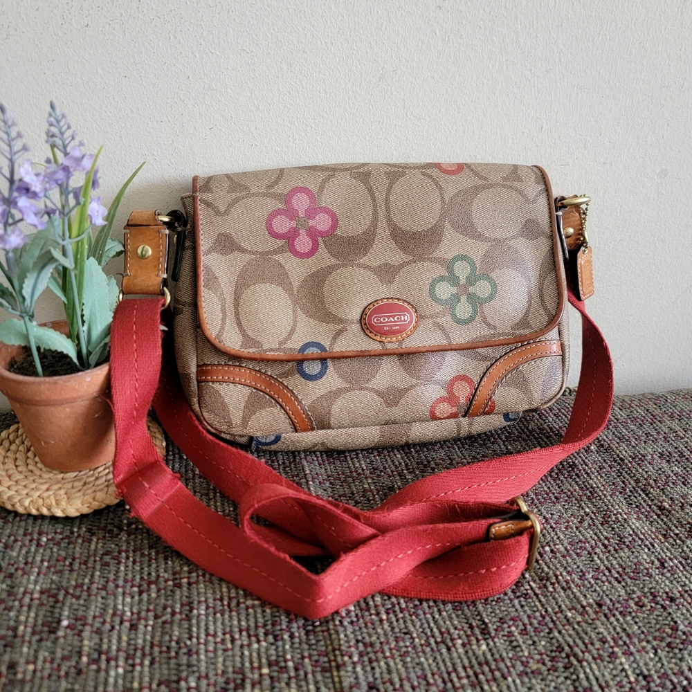Coach Floral Print Crossbody Bag Y2k Retro Vintage Style